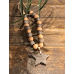 collier faïence brut étoile ( brun / terracotta )